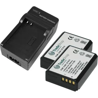 2in1 Set: 2x Akku + USB Akku Schnell-Ladegerät für Canon EOS Rebel T3 T5 T6 Kiss X50 X70 X80 1100D 1200D 1300D 2000D 4000D