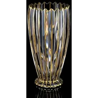 Handbemalte goldene Kristallvase, 26,9 cm hoch, moderne große Glasvase, Heimbüro-Dekoration für Wohnzimmer, Esstisch, Tafelaufsätze, Geburtstag und Hochzeit