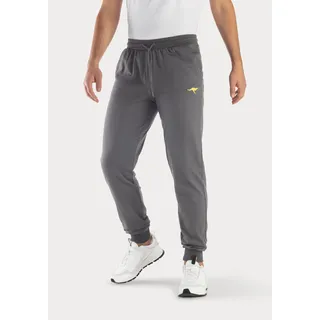 KangaROOS Sweathose KANGAROOS, Herren, Gr. N-Gr, grau (anthrazit), Sweatware, Obermaterial: 60% Baumwolle, 40% Polyester, unifarben, Basic, bequem lang, Hosen Sweathose, Jogginghose mit kleiner Logostickerei