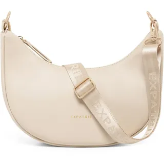 Expatrié Umhängetasche Damen Beige - Lea Small - Half Moon Bag Schultertasche - Crossbody Bag im Halbmond Design - Halbrunde Handtasche aus Veganem Leder - Wasserabweisend