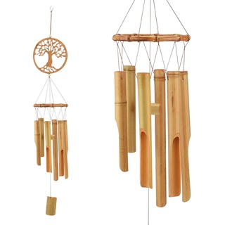 JOELELI Windspiel Holz, Windspiele für Draußen Hängend Wind Glocke Gross Hölzerne Musik hängende Dekoration Innenbereich, Haus, Garten, Terrasse, Veranda, Hof Ackerland(Baum des Lebens)