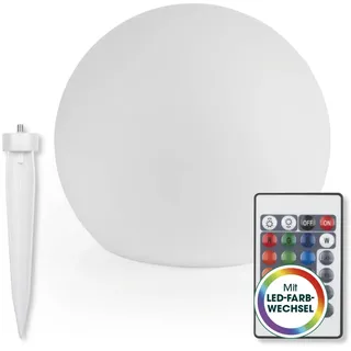 EASYmaxx LED Solarleuchte mit Farbwechsel | Deko Gartenleuchte mit LED Beleuchtung | Wunderschöne Lichteffekte mit Tageslichtsensor In & Outdoor | Gartendeko Witterungsbeständig IP67, Kugel 30 cm