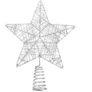 Baumspitze - Christbaumspitze und Tannenbaum-Aufstecker - Ideale Spitze für den Weihnachtsbaum zu Weihnachten Tannenbaumspitze (Silber, 1x)