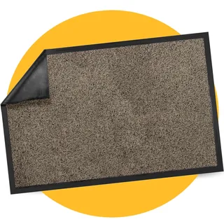 Pasper Schmutzfangmatte Fußmatte innen – 90×150 cm Beige – waschbar, rutschfest, saugfähig – aus recycelten Materialien – hergestellt in Belgien