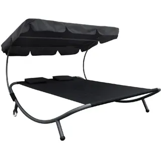 Lex XXL Doppelsonnenliege 200 x 174 x 155 cm Schwarz
