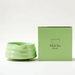 YlobdolY traditionell handgefertigte Keramik-Matcha-Schüssel mit Ausgießer, massives glasiertes Porzellan, gestreift, japanische Tee-Rührschüssel mit Geschenkbox