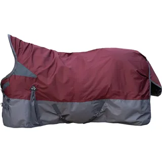 HKM Yukon 600D mit glattem Futter Highneckdecke, Dunkelrot/Grau, 135