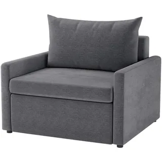 Mid.you Schlafsessel , Dunkelgrau , Kunststoff , 92x89x103 cm , Made in Eu , Liegefunktion, gepolsterte Armlehnen , Wohnzimmer, Sofas & Couches, Schlafsofas, Schlafsessel