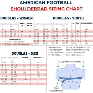 Douglas Zena 25 (A Cup) Women Skilled M Größe American Football Schulterpolster