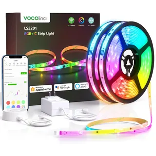 OBA VOCOLINC Smart LED-Streifen LS2201, RGB+IC, 5 Meter, WLAN 2,4 GHz, 16 Millionen Farben, kompatibel mit Apple HomeKit, Google Home, Alexa