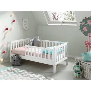 Vipack Kinderbett Junior 70 x 140 cm Kiefer massiv weiß lackiert