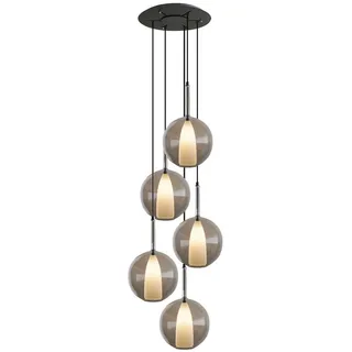 s.luce Galerieleuchte Belluna 5-flammig Klar Ø 24cm , Glas , Rund , E27 , 24x45x24 cm , Lampen & Leuchten, Innenbeleuchtung, Hängeleuchten, Pendelleuchten