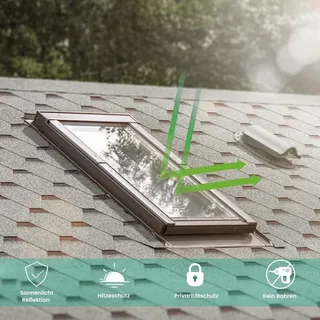 Verdunkelndes Thermo-Rollos für Dachfenster - Sonnenschutz ohne Bohren - Grau - 145 x 300 cm