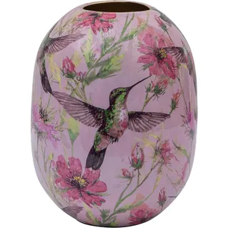 Tischvase CREATIV HOME "Vase", rosa, H:24cm Ø:18cm, Vasen, Tischvase, mit floralem Dekor