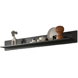 Inn.Furn Wandboard grau matt, Wandregal 160 cm , Holzwerkstoff, Metall , Nachbildung , Uni , Rechteckig , 160x20x20 cm , FSC Mix , Wohnzimmer, Regale, Wandboards