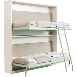 Doppelbett Platzsparend Betten Etagen Bett Schrank Betten Hochbett Wandbett Neu - Grün