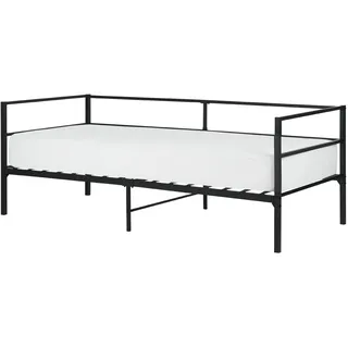 BELIANI Tagesbett Schwarz Eisen mit Metallrost 90 x 200 cm Industrie-Design Modern Wohnzimmer Schlafzimmer Jugendbett Metallbett Einzelbett Eisenbett - Schwarz