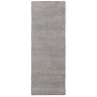 Kunstloft Wollteppich-Läufer Bent Grau 80x250 cm , Textil , Beton Optik , Rechteckig , 80x1 cm , Gots , pflegeleicht , Teppiche und Böden, Teppiche, Teppichläufer, Läufer