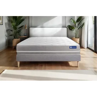 Actiflex touch matratze 180x220cm + Bettgestell mit lattenrost - Dicke : 20cm - Taschenfederkern- H3 - Grau