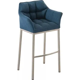 In And OutdoorMatch Barhocker Linnea - blau - Polyester - Mit Rücken- und Armlehne - Ergonomisch - 1er Set - Deluxe - Blau