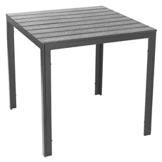 VERDELOOK Tenerife Quadratischer Tisch mit Holzeffekt, 78x78x74 cm, grau