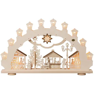 SAICO Original LED Schwibbogen »3D-Lichterbogen, Weihnachtsmarkt« Premium LED-Beleuchtung, warmweiß, BxHxT: 66x40x6 cm