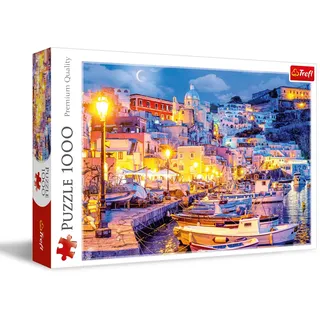 Trefl - Insel Procida nachts, Italien - Puzzle 1000 Elemente - DIY-Spiel mit Italienischer Insel, Kreative Unterhaltung, Spaß, Klassisches Puzzle für Erwachsene und Kinder ab 12 Jahren