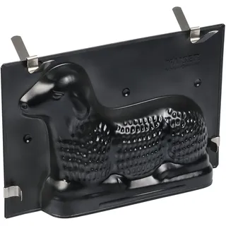 Original Kaiser 3D Osterlamm Backform 0,7l, Lamm Backform Ostern, Motivbackform mit Befestigungsklammern, antihaftbeschichtet, auslaufsicher, Schwarz