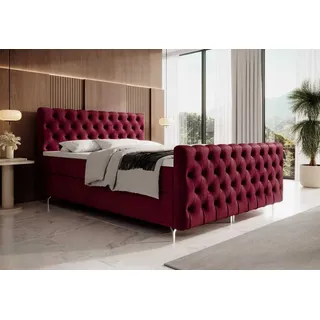 yourhouse24 Boxspringbett Chester Plus (Bonell-Matratze und Topperr), mit zwei Bettkästen - 140x200 - Monolith 59,