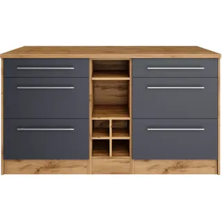 kochstation Kücheninsel KS-Wien 153 x 100 x 85 cm Grau