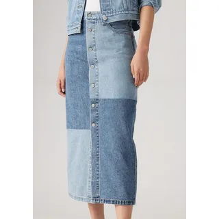 Levi's Levi's® Midirock »BUTTON MIDI SKIRT PAT«, mit Knopfleiste, blau