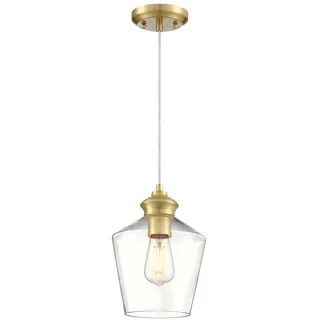 Westinghouse Ramsey 1-flg. 20 cm rund Messing/Klarglas