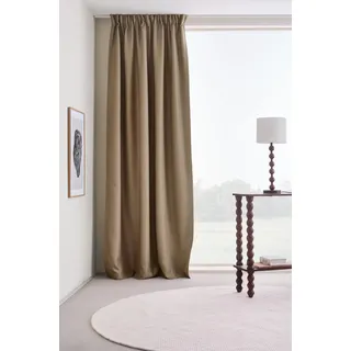 JOTEX Shadow Verdunkelungsvorhang mit Multifunktionsband (1er-Pack), Hellbraun Gardine, 140 x 300 cm