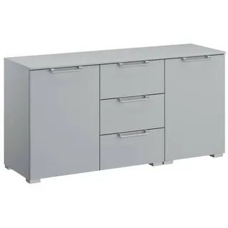 Novel Sideboard , Hellgrau , Metall , 2 Fächer , 3 Schubladen , 120x61x42 cm , Blauer Engel, Goldenes M, BQ - Bündnis für Qualität, Made in Germany , Typenauswahl, Beimöbel erhältlich, stehend, in verschiedenen Größen erhältlich, in verschiedenen Holzdekoren erhältlich , Kleinmöbel, Kommoden, Sideboards