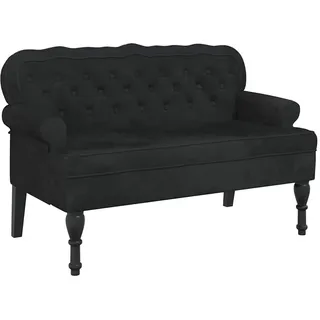 vidaXL Bank Mit Rückenlehne Schwarz 119,5/64,5/75 Cm Samt , Textil , Rechteckig , 64.5x75x119.5 cm , Esszimmer, Bänke, Sitzbänke