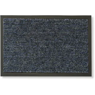 Carpido Fußmatte innen - rutschfeste Türmatte für Eingangsbereich - Sauberlauf wasserabweisend - Pflegeleichte Schmutzfangmatte 60 x 80 cm blau