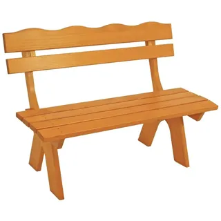 Gartenbank FREITAL Kiefern-Holz Natur 2-Sitzer Bank Garten Rückenlehne