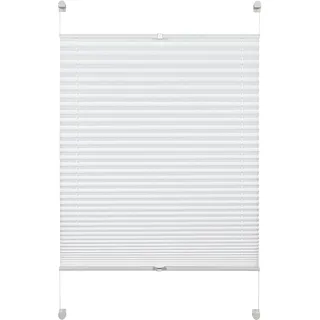 GARDINIA Deco Company Plissee zum Klemmen, Blickdichtes Faltrollo, Alle Montage-Teile inklusive, EASYFIX Plissee verspannt mit zwei Bedienschienen, Weiß, 50 x 130 cm (BxH)