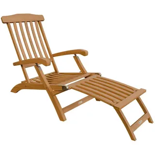 Juskys Sonnenliege Evia natur 196x54x95cm , Naturfarben , Holz , 54x95x196 cm , Gartenmöbel, Gartenliegen