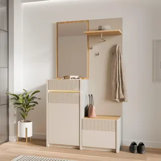 Forte Garderobenschrank Oak Squere Beige