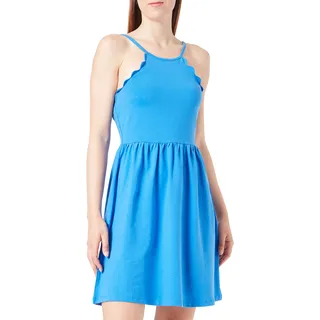 ONLY Damen Onlamber Strap Scallop Short Dress Ay Nn Jerseykleid, Strong Blue, M EU