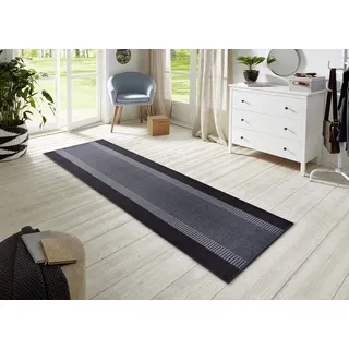 HANSE HOME Teppich Band 80x450cm – Teppichläufer Weicher Kurzflor Teppich Modernes Design Läufer für Flur, Schlafzimmer, Kinderzimmer, Badezimmer, Wohnzimmer, Küche Dekoläufer – Schwarz