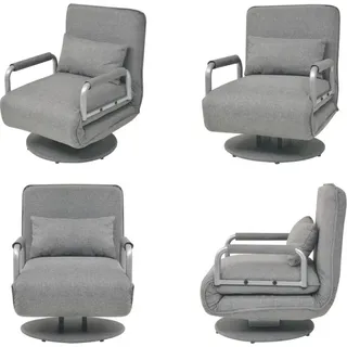 vidaXL Drehstuhl und Schlafsofa Hellgrau Stoff - Schlafsessel - Schlafsessel - Sofa - Sofas - Grau
