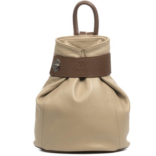 FIRENZE ARTEGIANI. Edvige Damen-Rucksack, Echtleder, Dollaro-Finish, 34 x 13,5 x 32 cm, Farbe: Taupe, Taupe, Talla única, Casual