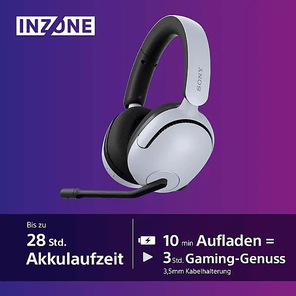 Bild von INZONE H5 Over-ear Gaming Headset, Bluetooth Weiß