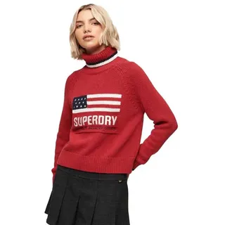 Superdry Americana Knit Rollkragenpullover - Risk Red - S