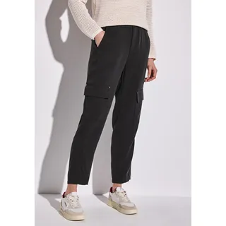 STREET ONE Paperbag-Hose im Cargo-Look, grau