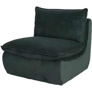 Hela Tische, Lounge-Sessel, Relaxsessel Rhodos, Bezug Breitcord Grün, aufgenähtes Dickes Sitzkissen, belastbar ca. 180kg, 74x87x77 cm