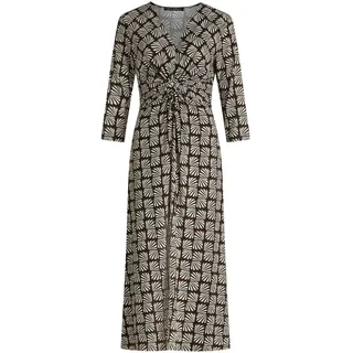 Midikleid BETTY BARCLAY "Midikleid mit Raffung", Damen, Gr. 44, EURO, bunt (weiß, schwarz), Obermaterial: 94% Polyester PES. 6% Elasthan EL., Kleider Midikleid