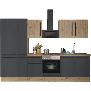 kochstation Küchenzeile Florida 300 cm schwarz